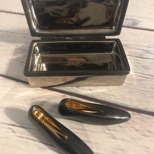 Vintage Limoges France trinket shoebox with heels